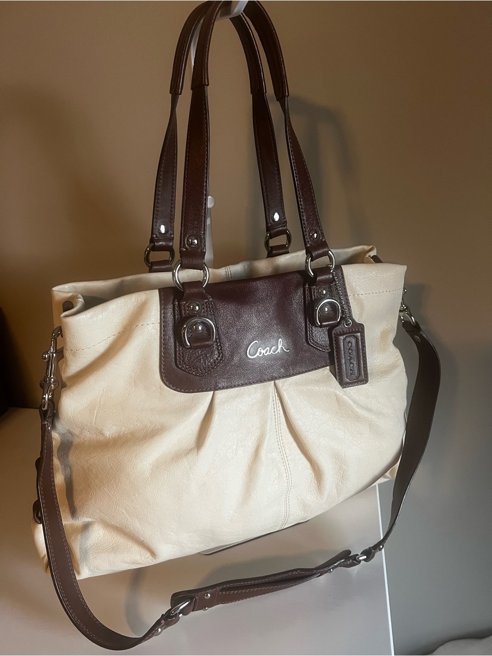 Coach Ashley Leather Satchel Shoulder Bag w Crossbody Strap 2011